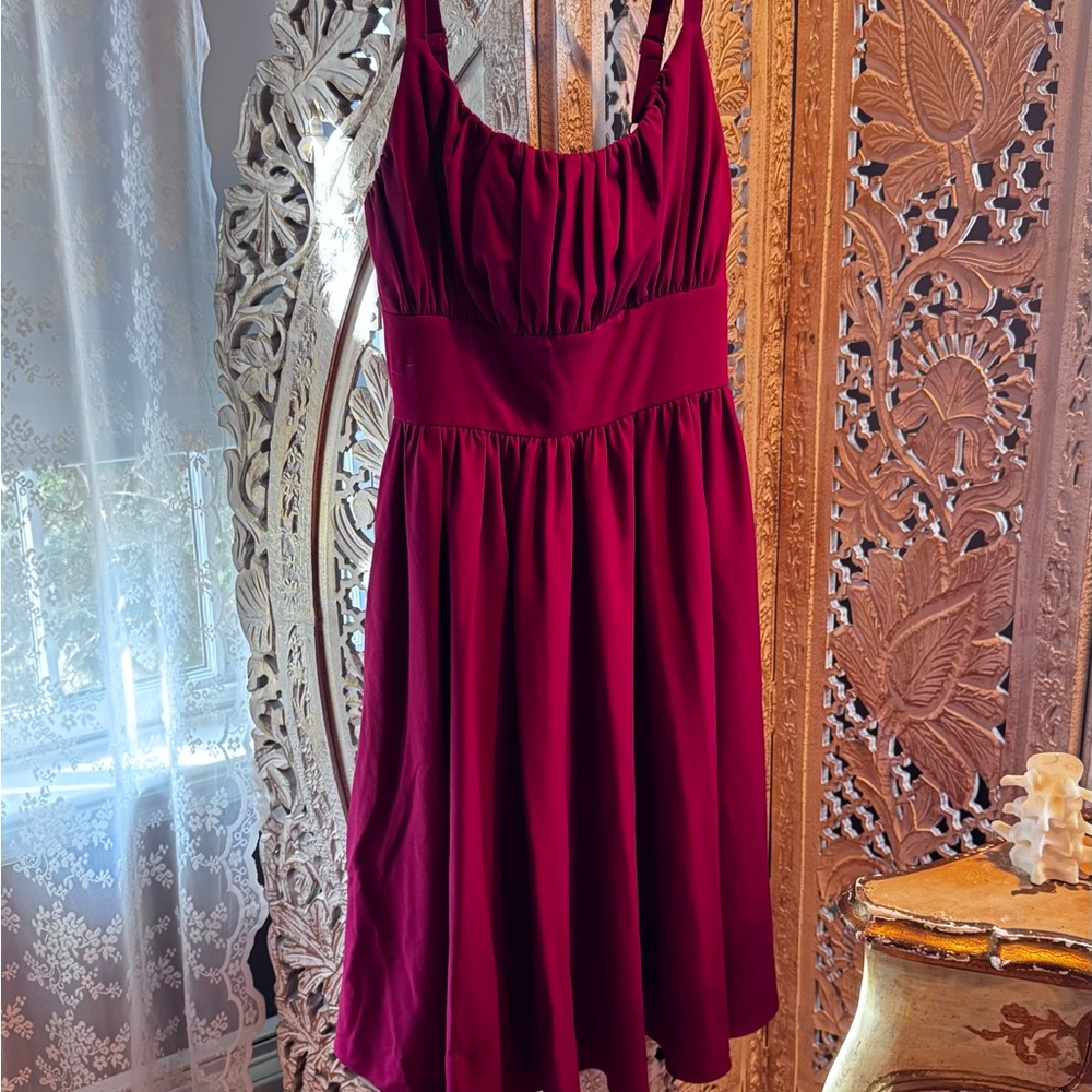 Vixen red burgundy ingenue swing dress Elegant Burgundy Sleeveless Dress